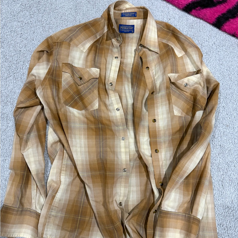 Pendleton Tan Plaid Frontier Shirt